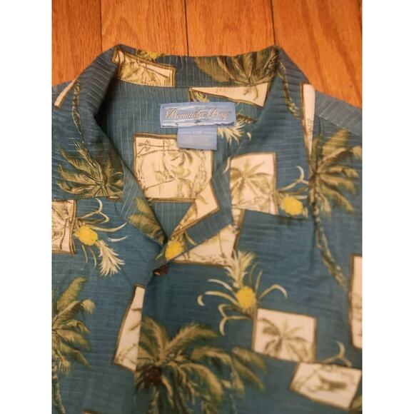 Bermuda Bay Hawaiian Shirt Men’s Large Button Down Polo Short Sleeve Tropical - Picture 2 of 6